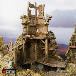 The Ruined Chieftain's Hall - Hagglethorn Hollow Printable Scenery 15mm 20mm 28mm 32mm 37mm D&D DnD Ruined Chieftains Hall