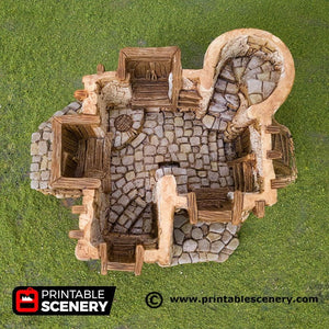 The Ruined Chieftain's Hall - Hagglethorn Hollow Printable Scenery 15mm 20mm 28mm 32mm 37mm D&D DnD Ruined Chieftains Hall