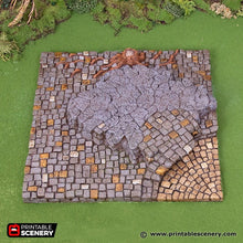 Load image into Gallery viewer, Town Square Tiles - Hagglethorn Hollow Printable Scenery 15mm 20mm 28mm 32mm 37mm Terrain D&amp;D DnD Plaza Cobblestone