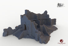 Load image into Gallery viewer, Dracul Ruined Monastery - 15mm 28mm 32mm Dracula Dark Realms Wargaming Terrain Scatter D&amp;D DnD Abbey Cloister Ruins