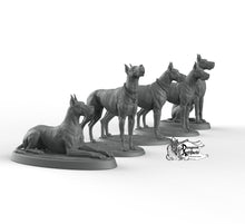 Load image into Gallery viewer, Great Danes - Printomancer3D Printomancer Miniatures Wargaming D&amp;D DnD Pack Dogs Dog