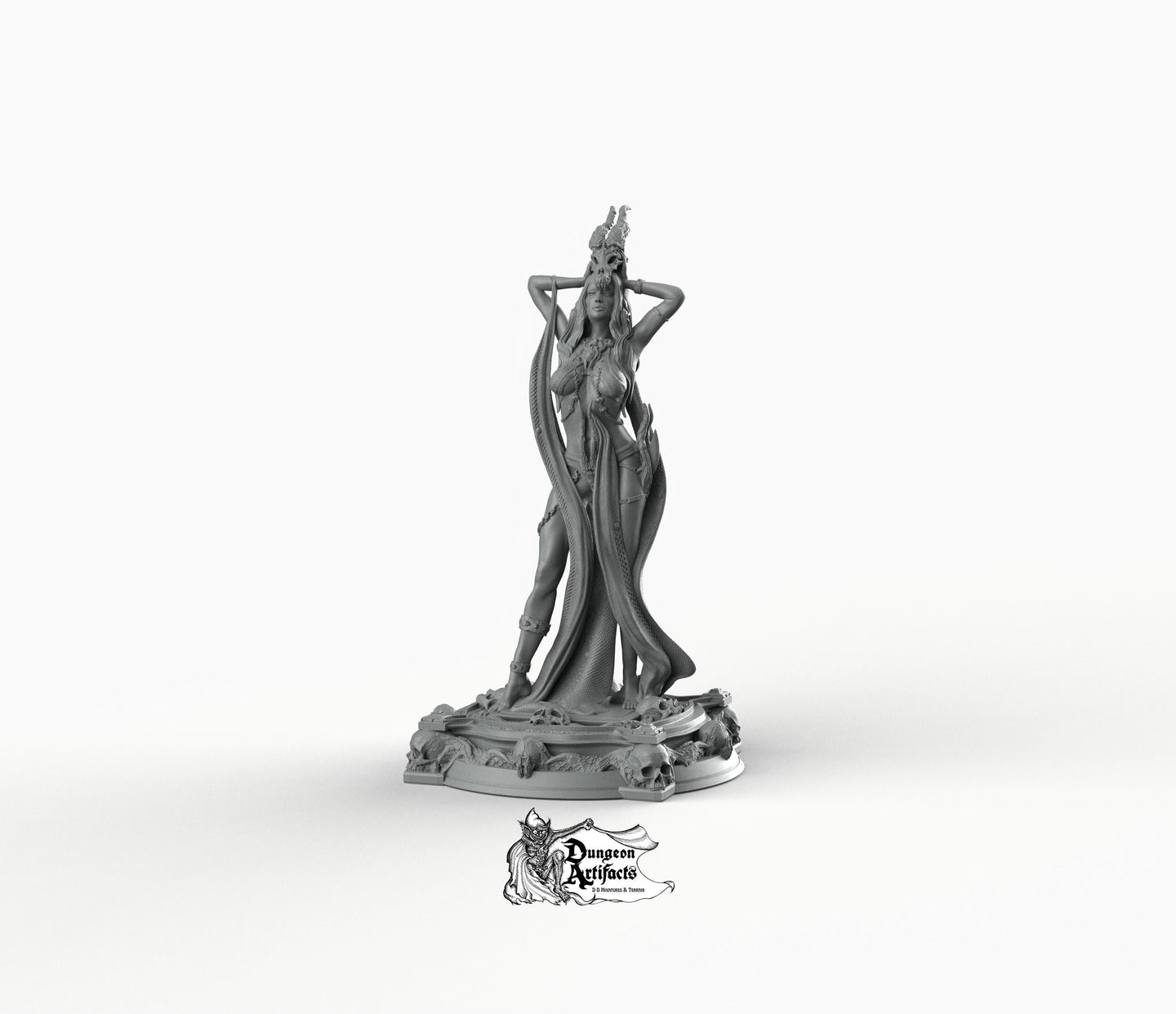 Boneflesh Dragon Necromancer - Printomancer3D Printomancer Miniatures Wargaming D&D DnD