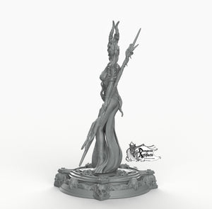 Boneflesh Necro Priestess - Printomancer3D Printomancer Miniatures Wargaming D&D DnD