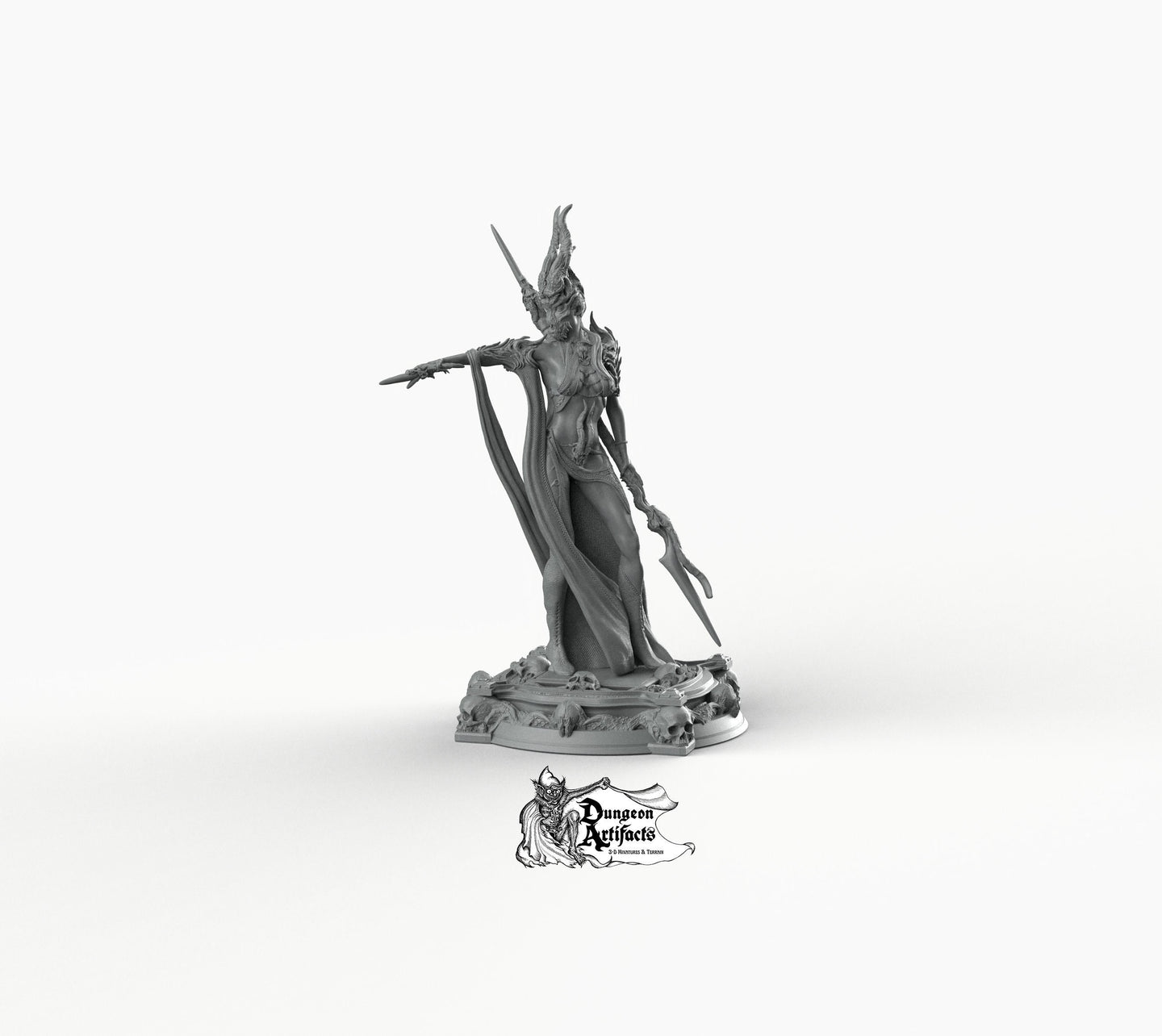 Boneflesh Necro Priestess - Printomancer3D Printomancer Miniatures Wargaming D&D DnD