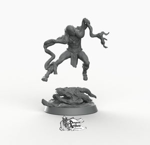 Boneflesh Dragon Warrior vs. Spirit - Printomancer3D Printomancer Miniatures Wargaming D&D DnD