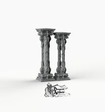 Load image into Gallery viewer, Ornate Necro Pillars - Printomancer3D Printomancer Miniatures Wargaming D&amp;D DnD