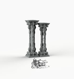 Ornate Necro Pillars - Printomancer3D Printomancer Miniatures Wargaming D&D DnD