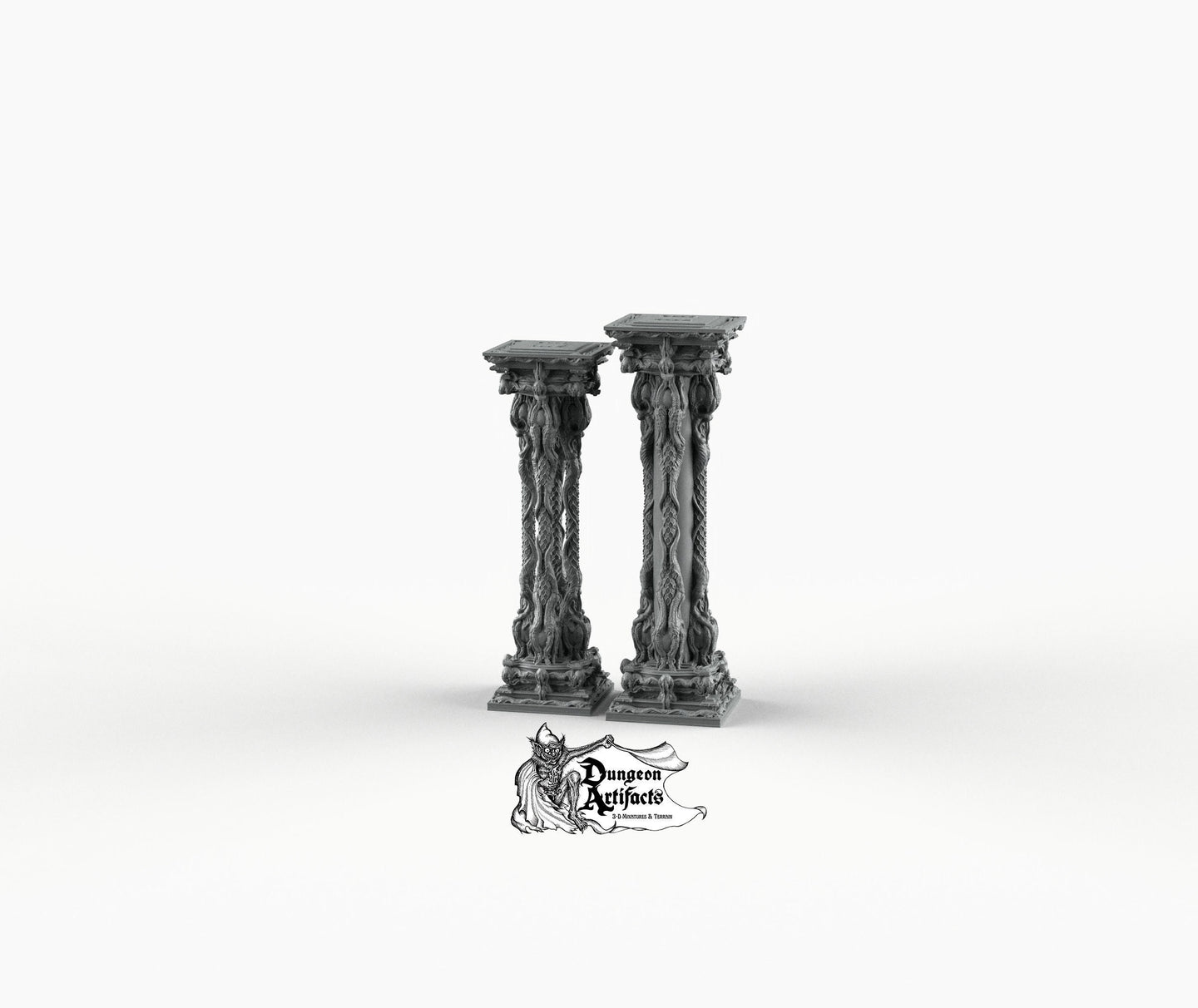 Ornate Necro Pillars - Printomancer3D Printomancer Miniatures Wargaming D&D DnD