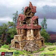 Load image into Gallery viewer, Ruined Guildhall - Hagglethorn Hollow Printable Scenery 15mm 20mm 28mm 32mm 37mm Terrain D&amp;D DnD Mansion