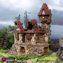 Load image into Gallery viewer, Ruined Guildhall - Hagglethorn Hollow Printable Scenery 15mm 20mm 28mm 32mm 37mm Terrain D&amp;D DnD Mansion