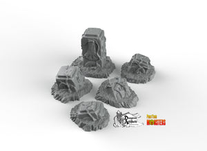 Tropical Ruins - Print Your Monsters Fantastic Plants and Rocks Resin Terrain Wargaming D&D DnD