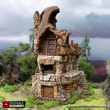 Load image into Gallery viewer, Ruined Fisherman&#39;s Hut - Hagglethorn Hollow Fishermans Hut Fishermens Hut Printable Scenery 15mm 20mm 28mm 32mm 37mm Terrain D&amp;D DnD