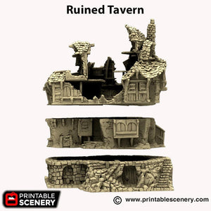 Hagglethorn Ruined Tavern - Hagglethorn Hollow Printable Scenery 15mm 20mm 28mm 32mm 37mm Terrain D&D DnD Inn