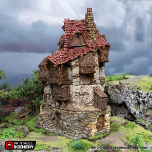 Hagglethorn Ruined Tavern - Hagglethorn Hollow Printable Scenery 15mm 20mm 28mm 32mm 37mm Terrain D&D DnD Inn
