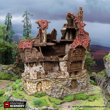 Load image into Gallery viewer, Hagglethorn Ruined Tavern - Hagglethorn Hollow Printable Scenery 15mm 20mm 28mm 32mm 37mm Terrain D&amp;D DnD Inn