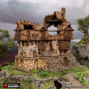 Ruined Longhouse - Hagglethorn Hollow Printable Scenery 15mm 20mm 28mm 32mm 37mm Terrain D&D DnD Long House