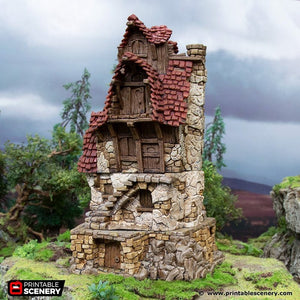 Ruined Hunters Lodge - Hagglethorn Hollow Printable Scenery 15mm 20mm 28mm 32mm 37mm Wargaming Terrain D&D DnD Hunter's Lodge