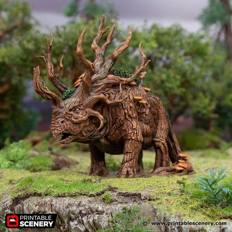 Treeceratops - Hagglethorn Hollow Printable Scenery Wargaming D&D DnD Triceratops