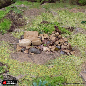 Collapsed Tunnel Debris - Hagglethorn Hollow Debris Piles Printable Scenery 15mm 20mm 28mm 32mm 37mm Terrain D&D DnD Rubble