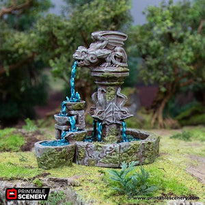 Gargoyle Fountain - Hagglethorn Hollow Printable Scenery Terrain D&D DnD Hagglethorn Fountain Wishing Well Font The Fountain