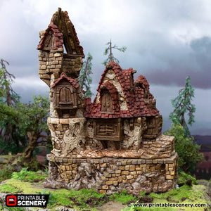 Ruined Guildhall - Hagglethorn Hollow Printable Scenery 15mm 20mm 28mm 32mm 37mm Terrain D&D DnD Mansion
