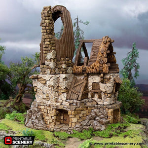 Ruined Fisherman's Hut - Hagglethorn Hollow Fishermans Hut Fishermens Hut Printable Scenery 15mm 20mm 28mm 32mm 37mm Terrain D&D DnD