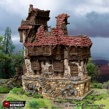 Load image into Gallery viewer, Hagglethorn Ruined Tavern - Hagglethorn Hollow Printable Scenery 15mm 20mm 28mm 32mm 37mm Terrain D&amp;D DnD Inn