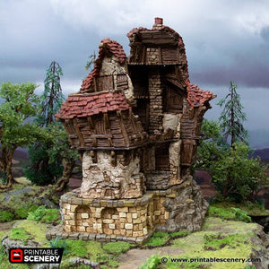Hagglethorn Ruined Tavern - Hagglethorn Hollow Printable Scenery 15mm 20mm 28mm 32mm 37mm Terrain D&D DnD Inn