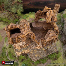 Load image into Gallery viewer, Ruined Longhouse - Hagglethorn Hollow Printable Scenery 15mm 20mm 28mm 32mm 37mm Terrain D&amp;D DnD Long House