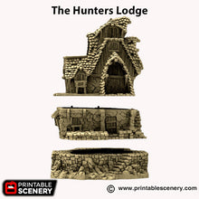 Load image into Gallery viewer, The Hunters Lodge - Hagglethorn Hollow Printable Scenery 15mm 20mm 28mm 32mm 37mm Wargaming Terrain D&amp;D DnD Hunter&#39;s Lodge