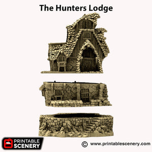 The Hunters Lodge - Hagglethorn Hollow Printable Scenery 15mm 20mm 28mm 32mm 37mm Wargaming Terrain D&D DnD Hunter's Lodge