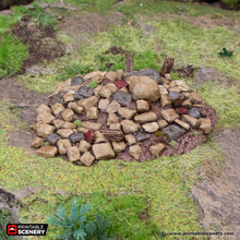 Load image into Gallery viewer, Collapsed Tunnel Debris - Hagglethorn Hollow Debris Piles Printable Scenery 15mm 20mm 28mm 32mm 37mm Terrain D&amp;D DnD Rubble