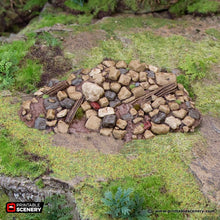 Load image into Gallery viewer, Collapsed Tunnel Debris - Hagglethorn Hollow Debris Piles Printable Scenery 15mm 20mm 28mm 32mm 37mm Terrain D&amp;D DnD Rubble