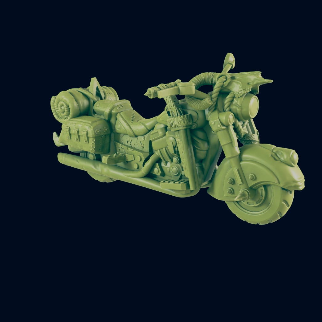 Cruiser Motorcycle - Beyond the Badlands - EC3D - Wasteland Terrain Wargaming D&D DnD 15mm 20mm 25mm 28mm 32mm 40mm 54mm 75mm