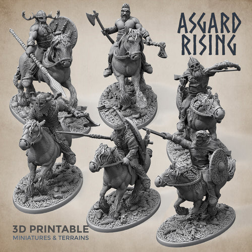 Norse Viking Rider Warband Set - Asgard Rising Miniatures - Wargaming D&D DnD
