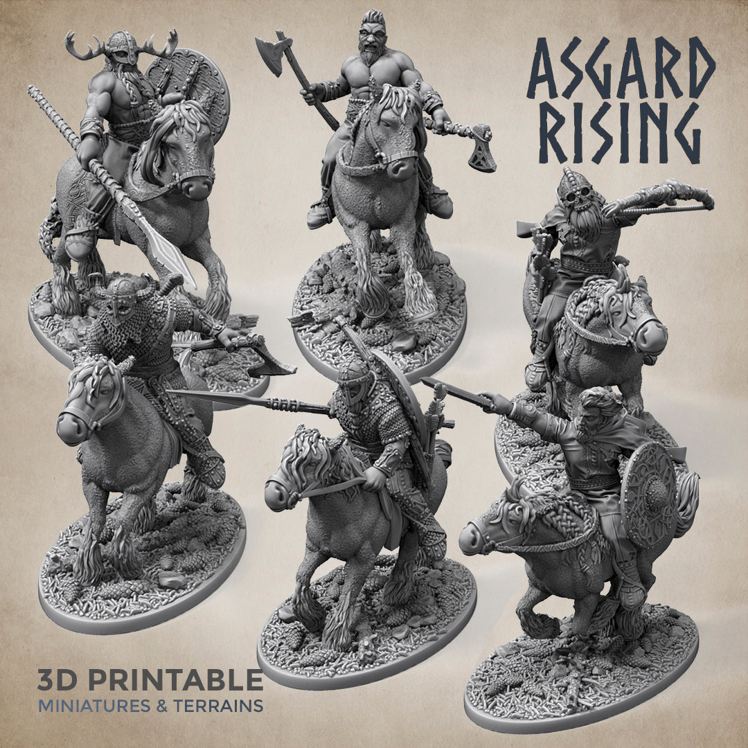 Norse Viking Rider Warband Set - Asgard Rising Miniatures - Wargaming D&D DnD