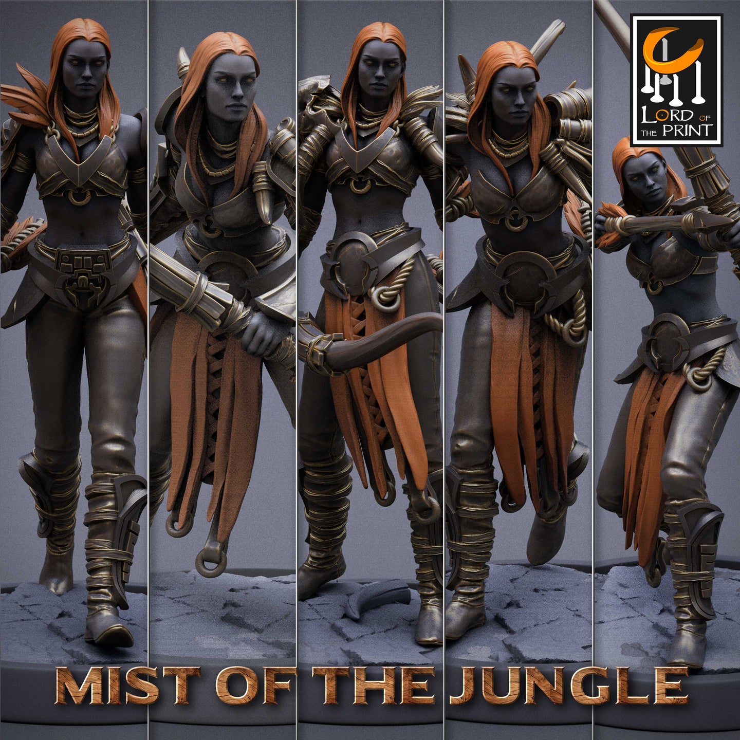 Amazon Light Soldier Archer Squadron - Mist of the Jungle - Lord of the Print - Wargaming D&D DnD