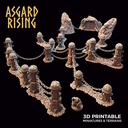 Mountain Pass Fortress Entrance - Asgard Rising - Wargaming D&D DnD