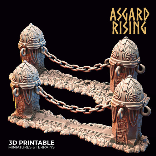 Dwarven Fortress Chained Fence Set - Asgard Rising - Wargaming D&D DnD