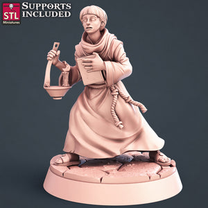 Abbey Monks Set - STL Miniatures - Wargaming D&D DnD