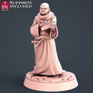 Abbey Monks Set - STL Miniatures - Wargaming D&D DnD