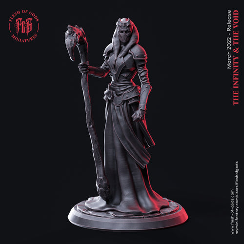 Ancient Priestess with Staff - Infinity and the Void - Flesh of Gods Wargaming D&D DnD