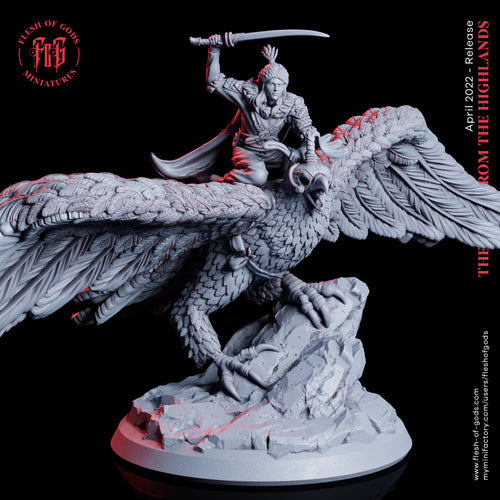 Highland Elf, Eagle Rider - Elves from the Highlands - Flesh of Gods Wargaming D&D DnD