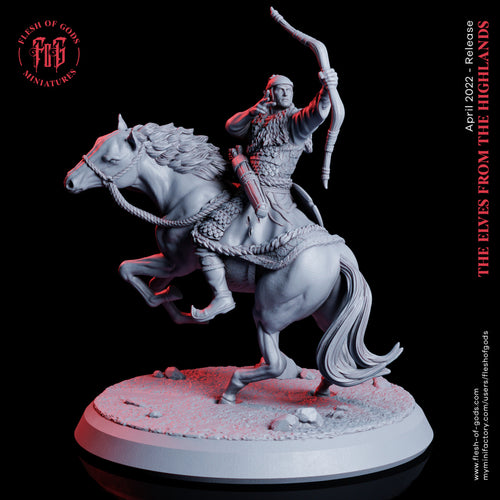 Highland Elf Horse Rider - Elves from the Highlands - Flesh of Gods Wargaming D&D DnD