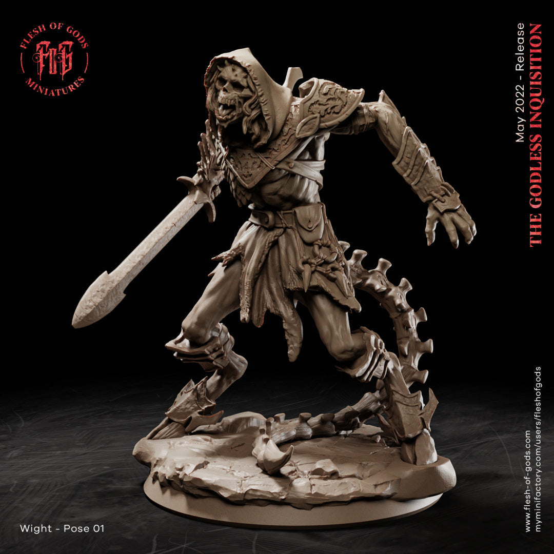 Wight with Sword - The Godless Inquisition - Flesh of Gods Wargaming D&D DnD