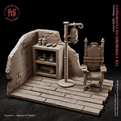 Research Room - The Underground Experiment - Flesh of Gods Wargaming D&D DnD