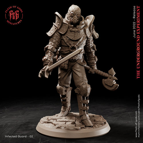 Infected Guard with Sword - The Underground Experiment - Flesh of Gods Wargaming D&D DnD