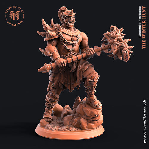 Crovak, The Barbarian - The Winter Hunt - Flesh of Gods Wargaming D&D DnD