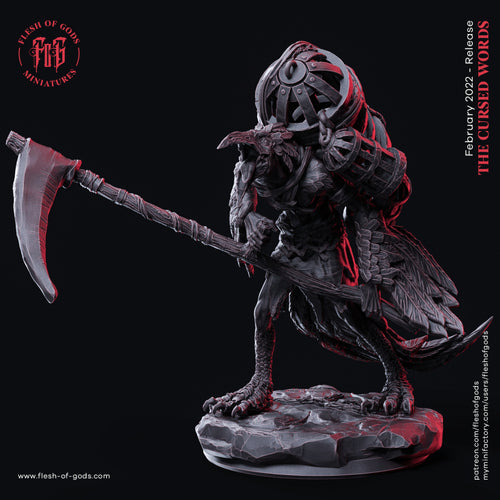 Walking Crow with Scythe - The Cursed Words - Flesh of Gods Wargaming D&D DnD