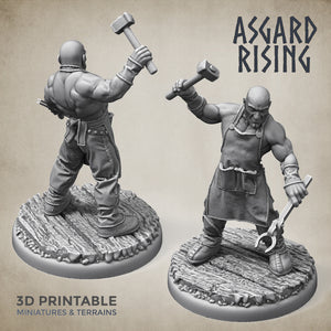Villager Male Townsfolk Set - Asgard Rising Miniatures - Wargaming D&D DnD
